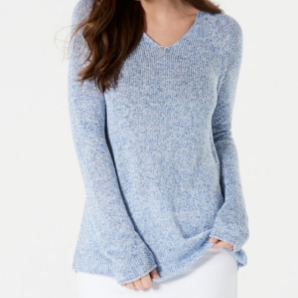 Style & Co. Womens V-Neck Ribbed Trim Sweater